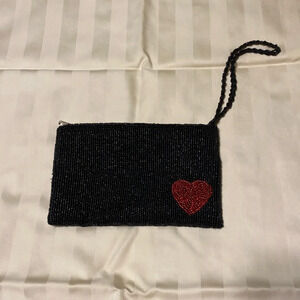 Fully beaded wristlet with heart